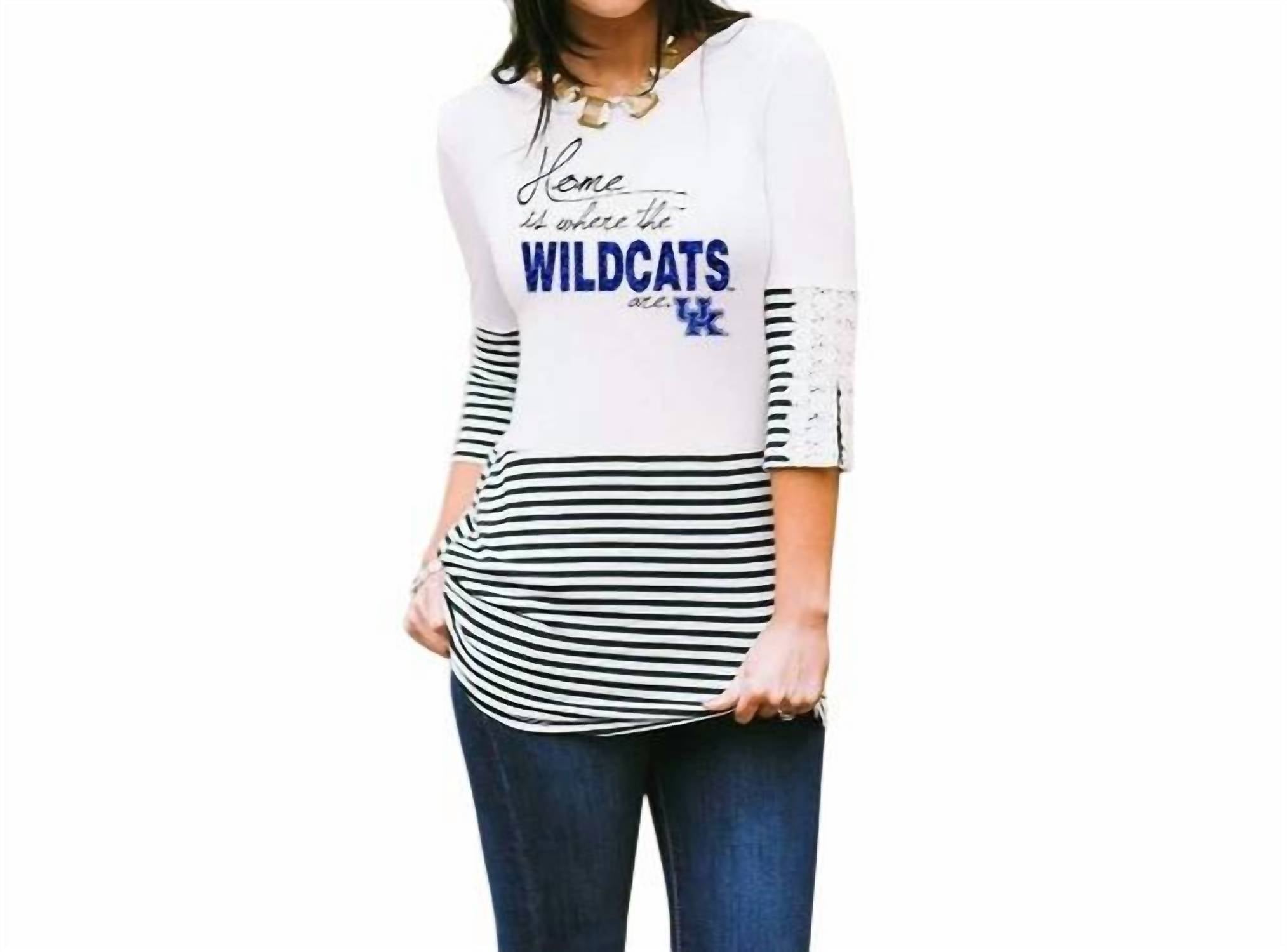 Gameday Couture - University of Kentucky Button-Lace Top