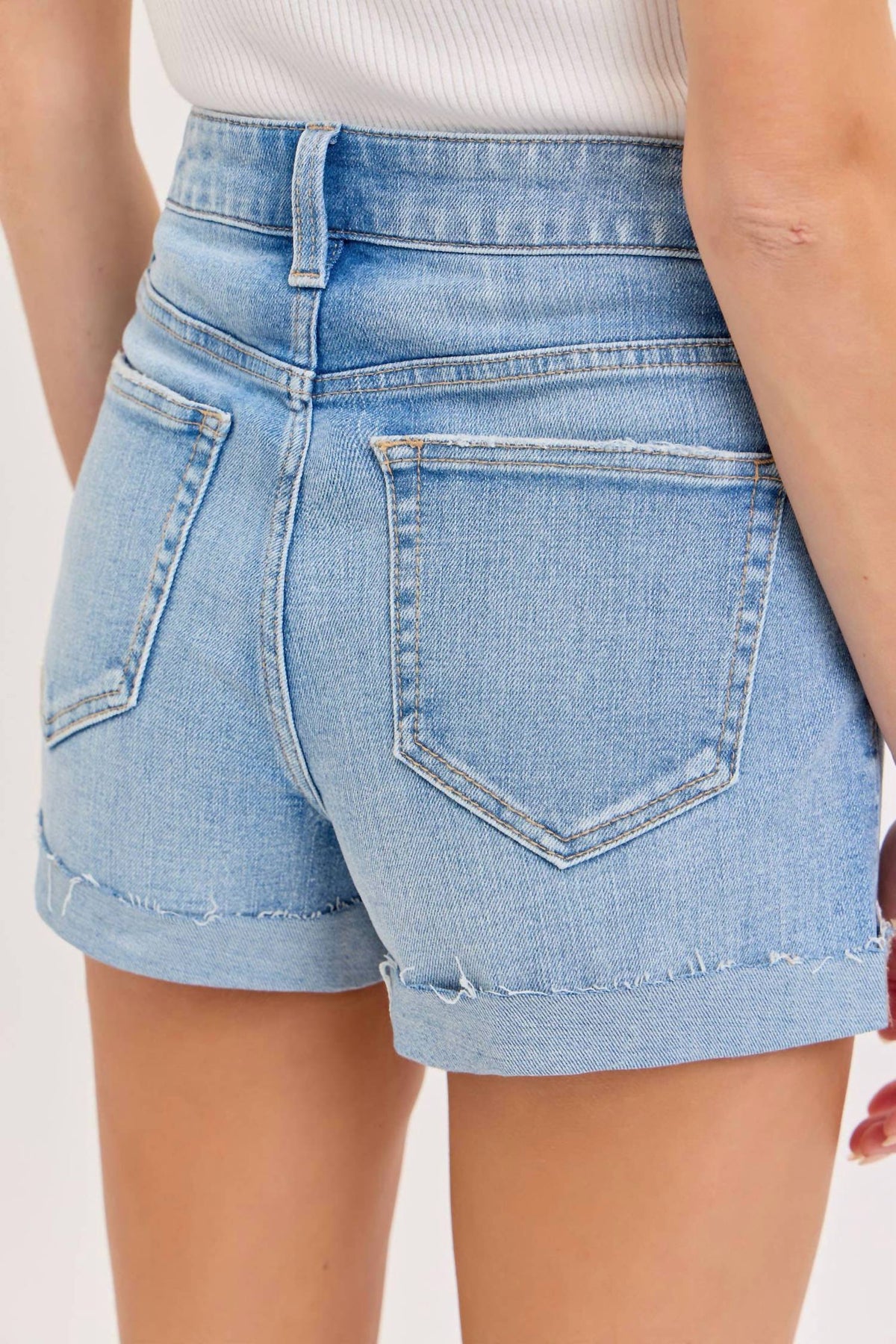 Cello - CUFFED High Rise Denim Shorts