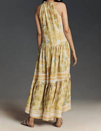 Hope for Flowers High Low Halter Maxi Dress in multicolor - women's dress - detail view