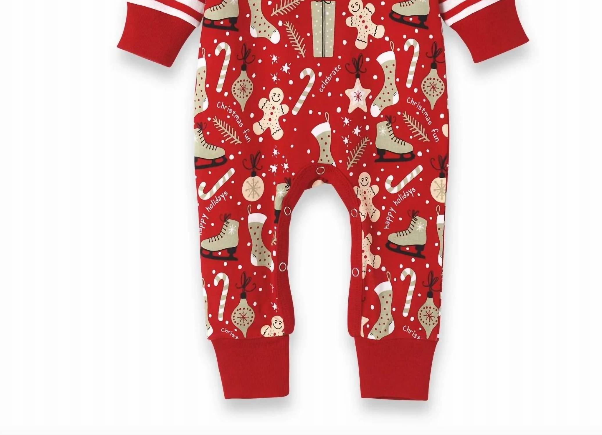 Tesa Babe - Kids' Christmas Joy Long Sleeve Henley Romper