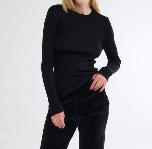 Majestic Filatures - Merino Superfine Rib Knit Long Sleeve Crewneck Sweater