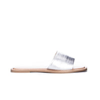CHINESE LAUNDRY Women's Regina Slide Sandals in silver - women's sandal - detail view