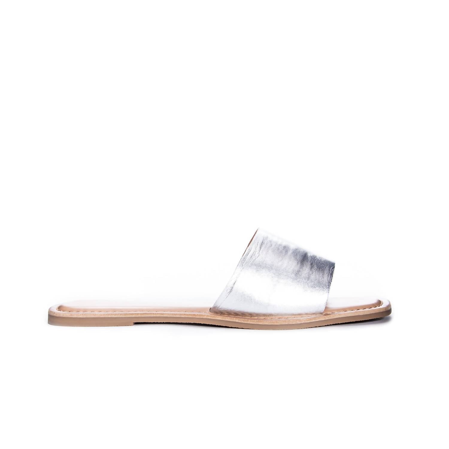 CHINESE LAUNDRY Women's Regina Slide Sandals in silver - women's sandal - detail view
