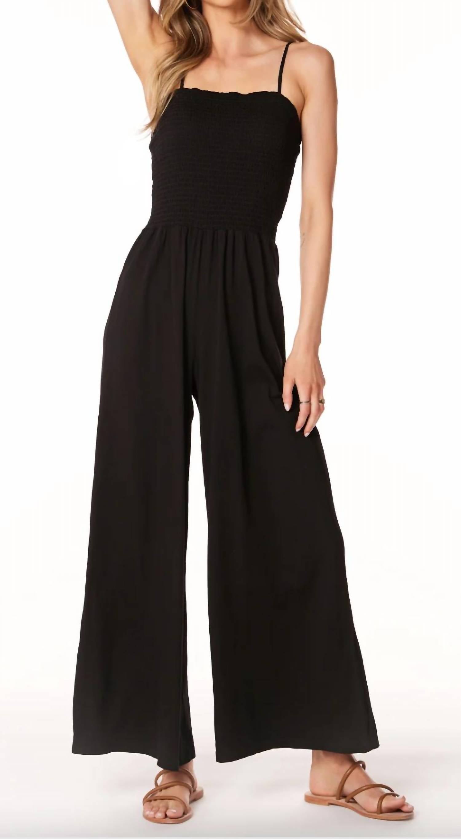Bobi - Cami Strap Smocked Jumpsuit