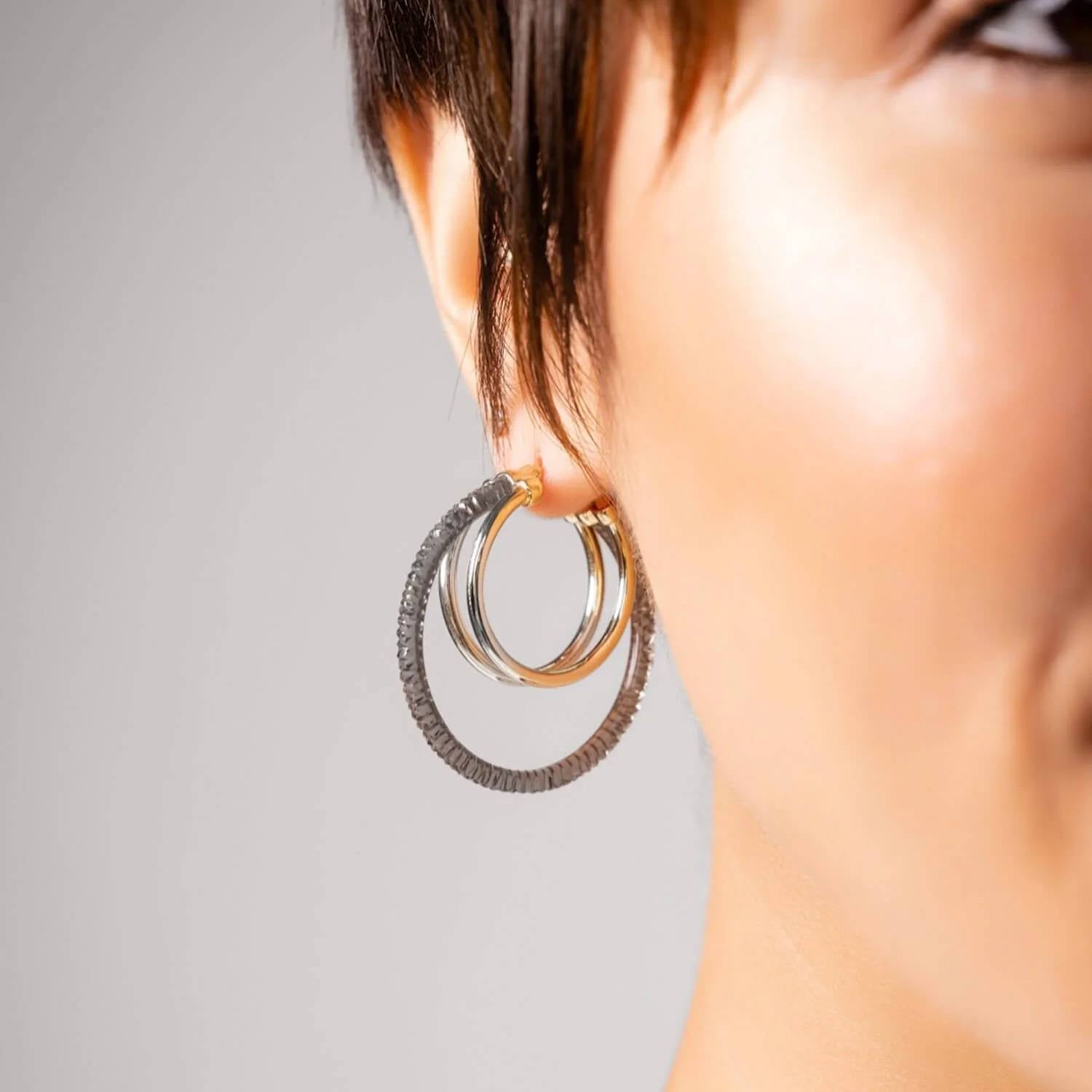 Gold & Honey - Women's Multi Lucite Hoop Earrings