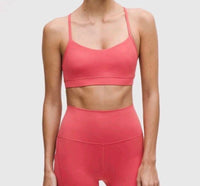 lululemon flowy nulu bra in desert red - women's intimate