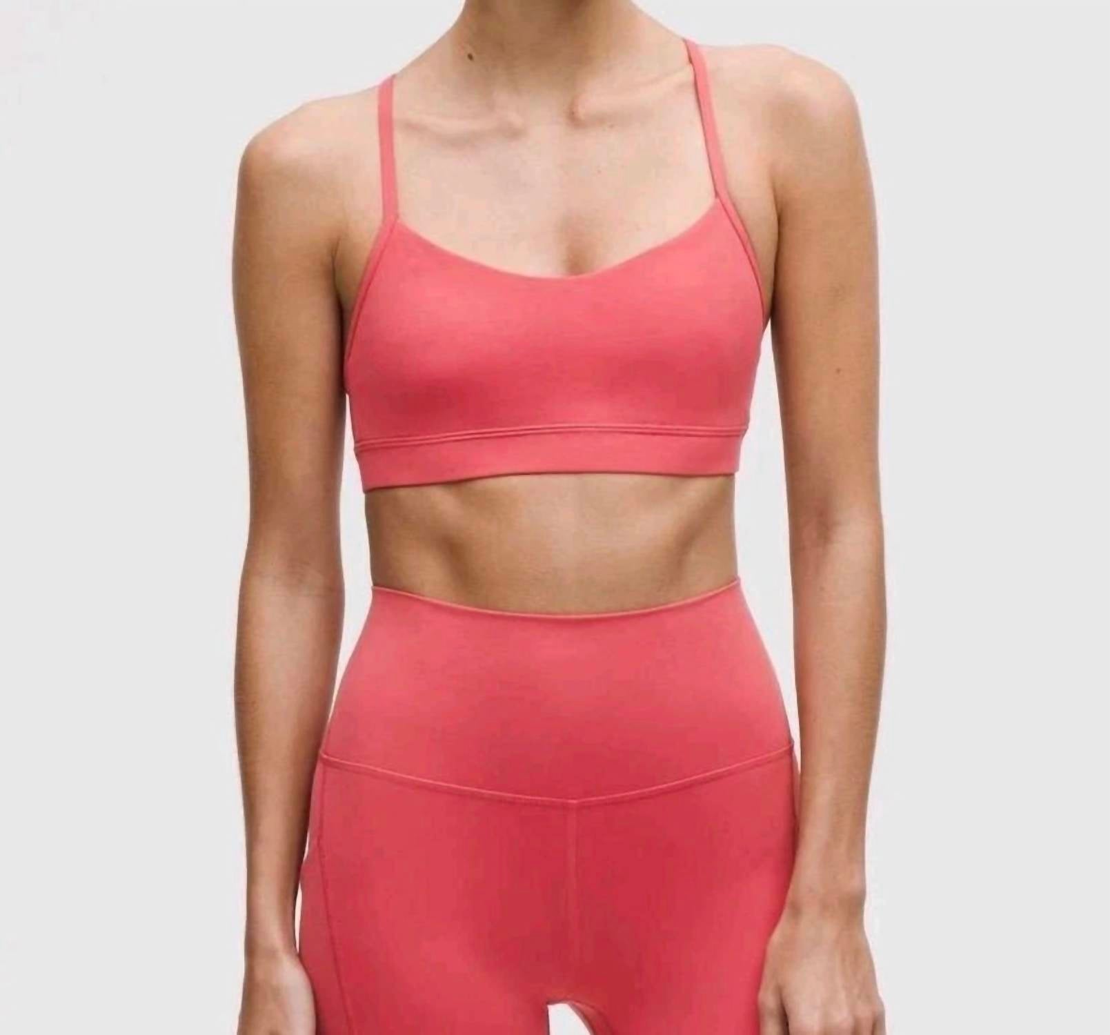 lululemon flowy nulu bra in desert red - women's intimate