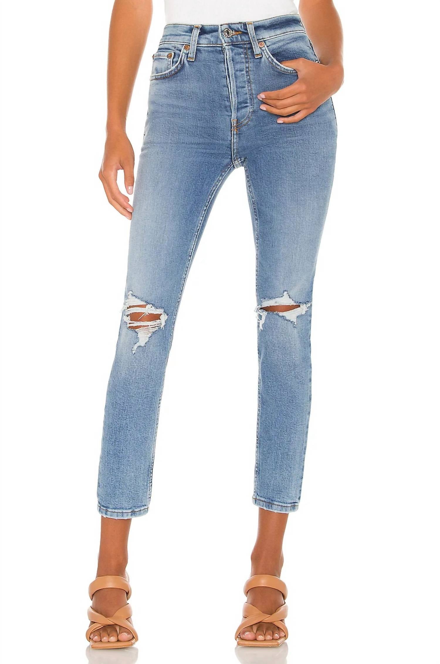Re/Done - 90s High Rise Ankle Crop Jeans