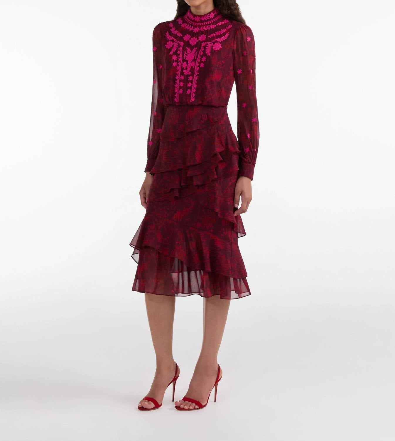 Saloni - Isa Ruffle Dress