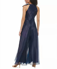 Eliza J - Bow-neck Sleeves Jumpsuit