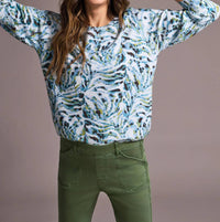 Tribal - Sophie Soft Yarn Three-quarter Sleeve Crewneck Sweater
