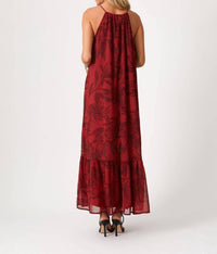 Lovestitch - Floral Tie Front Halter Maxi Dress