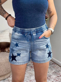 Risen - Harper Slouchy Shorts With Star Patched
