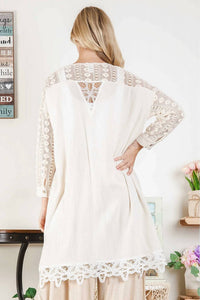 Blue Velvet - Women's Lace Inset Cardigan