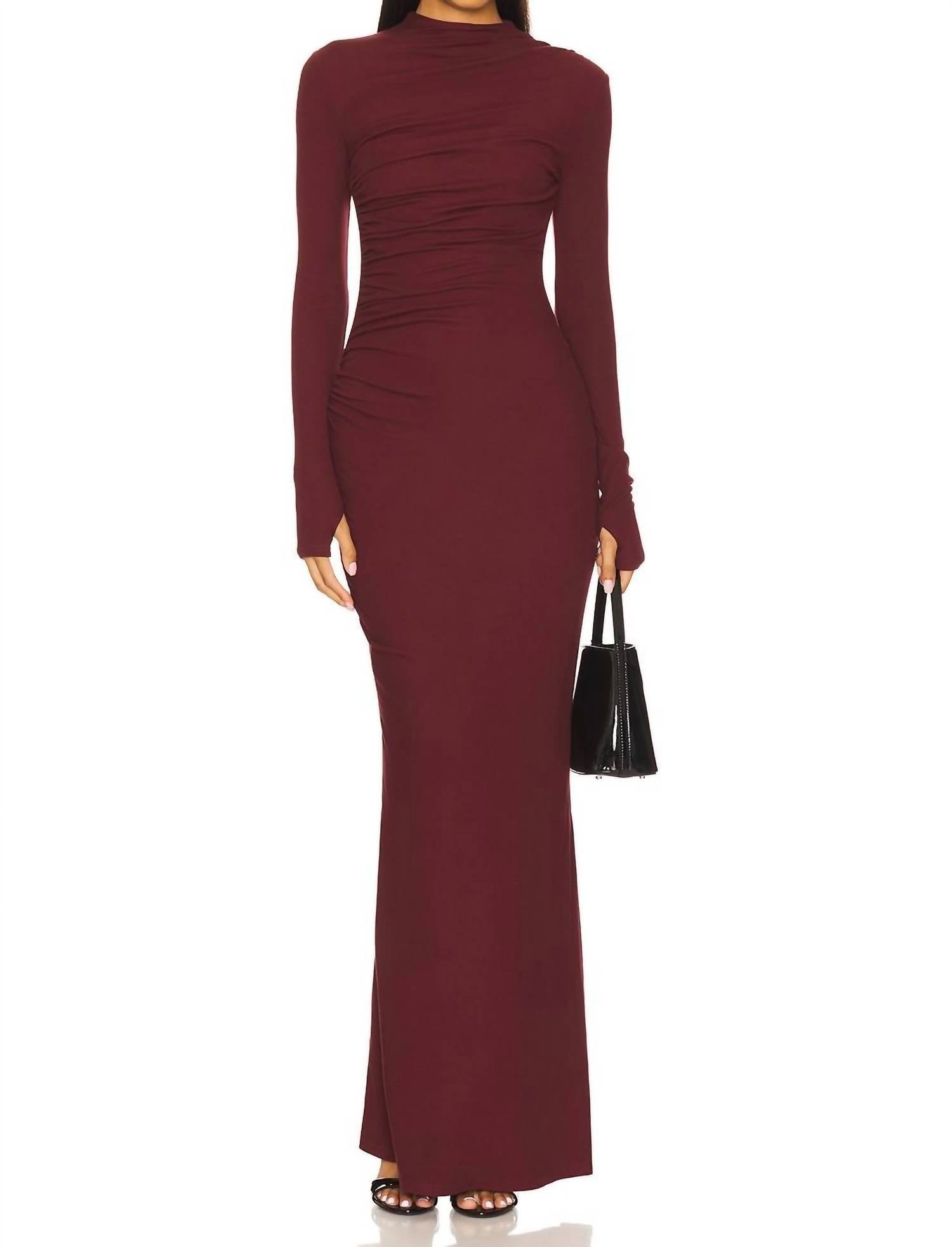 Seven Wonders Petra Sleeved Maxi Dress in wine - women's dress