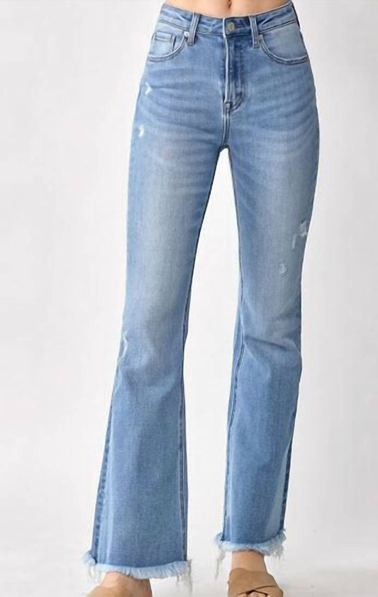 Risen - Women's High Ride Vintage Frayed Hem Bootcut Jeans