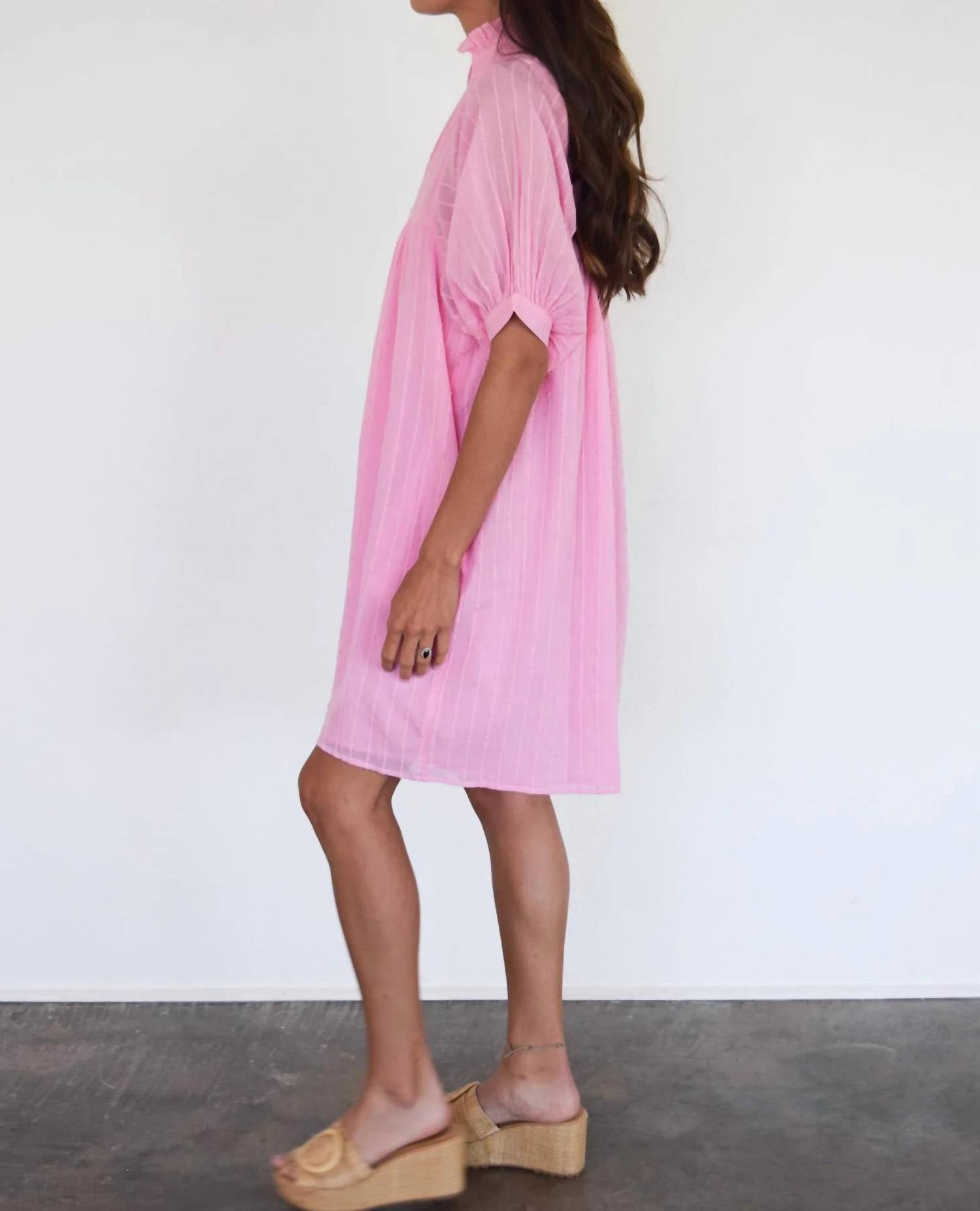 Never a Wallflower High Neck Dress in begonia - women's dress - detail view