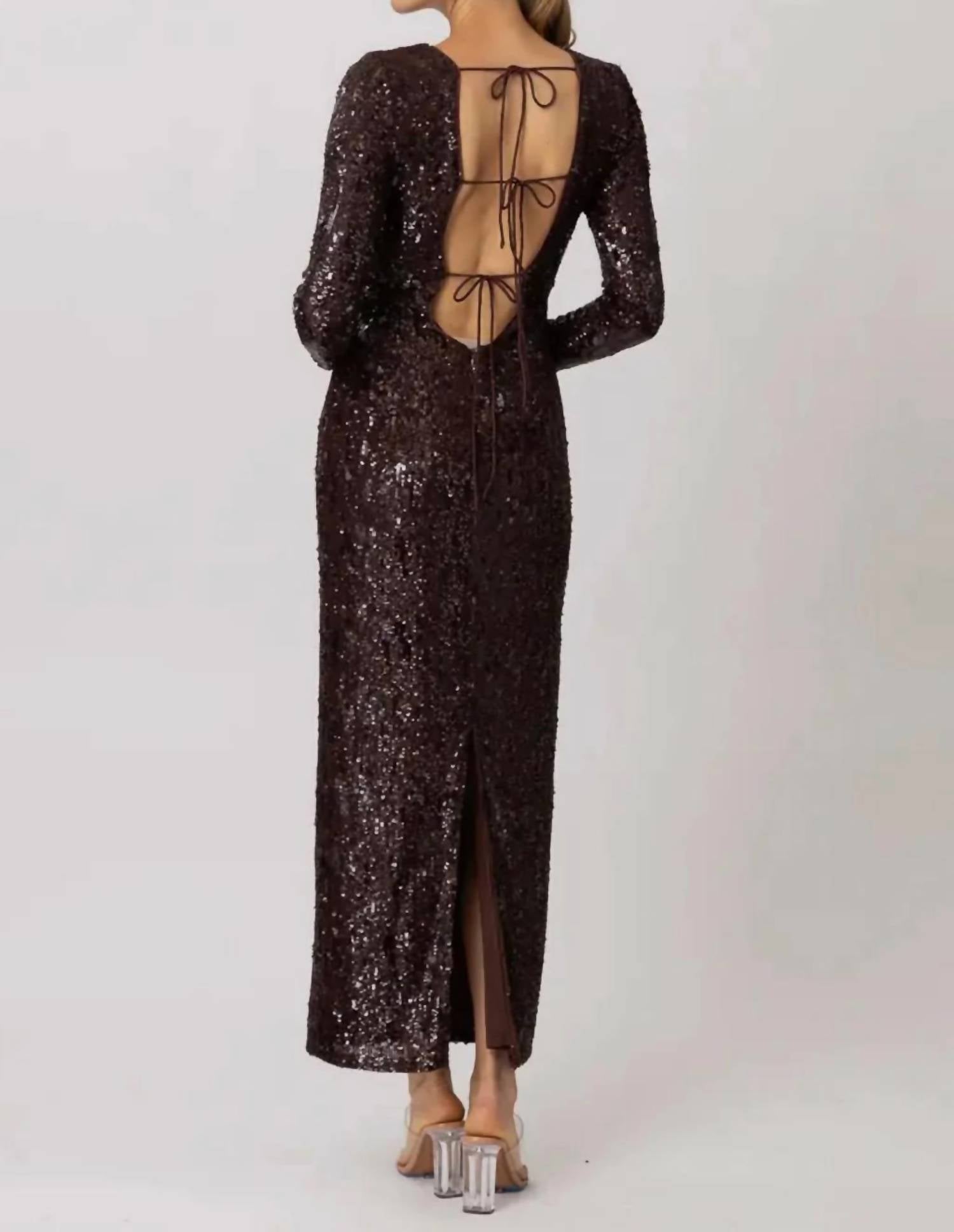 Line And Dot - Chelsea Long Sleeve Sequin Dress