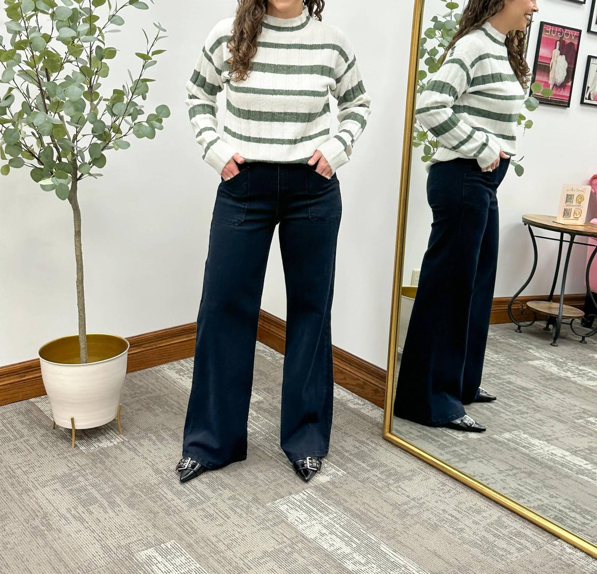 Jbd. - Women's Wide Leg Flare Patch Pocket Jeans