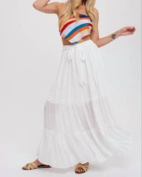 Bluivy - Tiered Ruffle Flowy Maxi Skirt