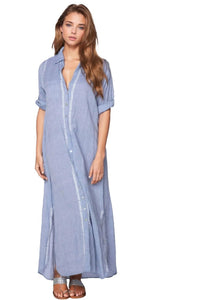 Subtle Luxury - Boyfriend Chambray Maxi Dress