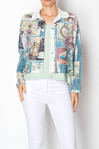 Origami - Cropped Sequin Embellished Button-up Jacket