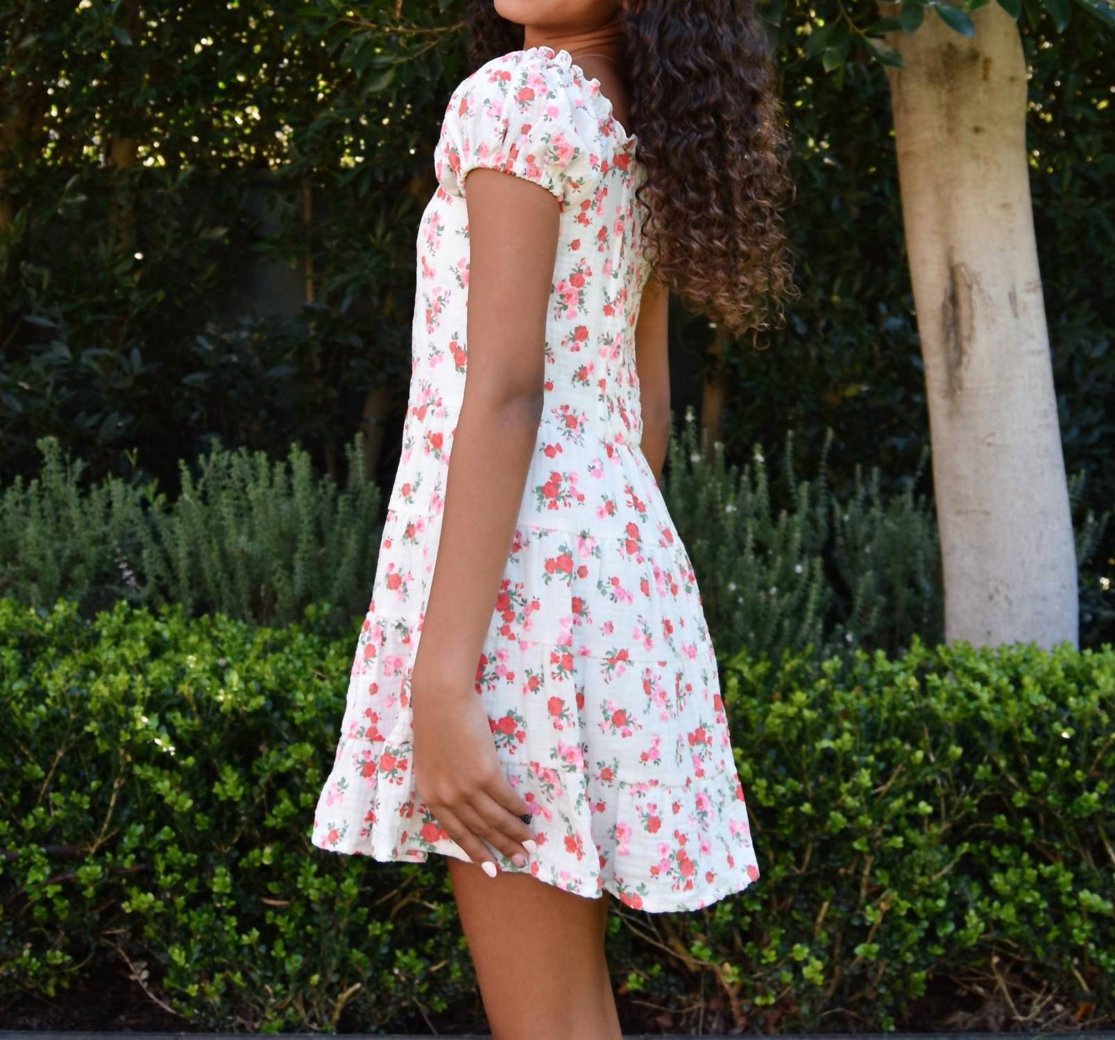 Flowers By Zoe - Dara Short Sleeve Floral Dress