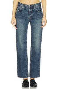 Moussy Wiley Straight Leg Jeans in blue - women's jeans