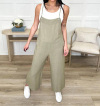 Final Touch - Lightweight Wide Leg Cropped Jumpsuit
