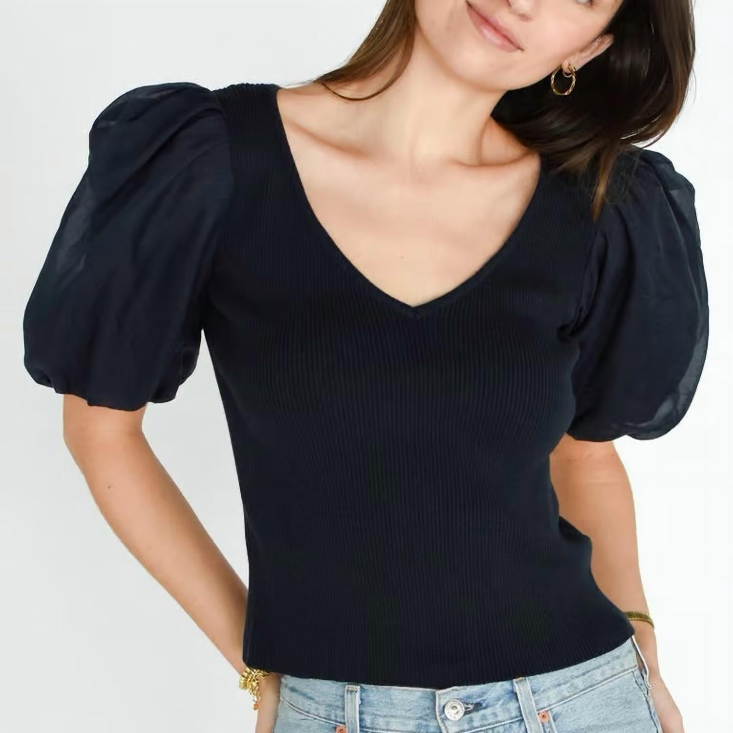 Lucy Paris - Barra Mixed Knit Top