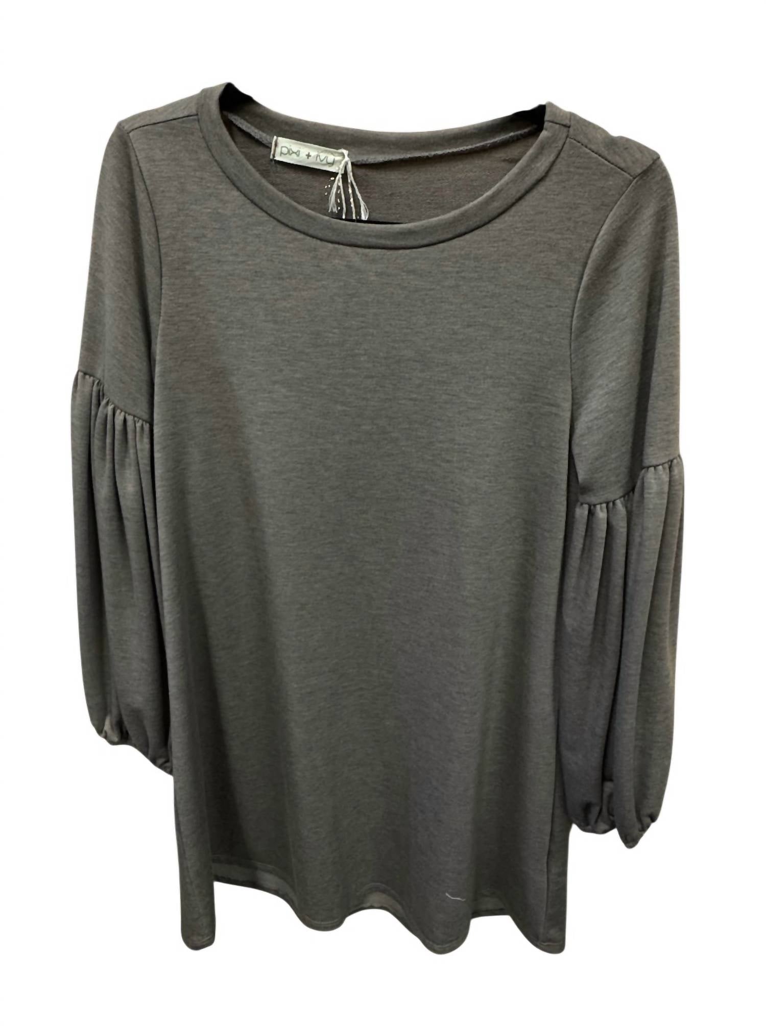 Pixi + Ivy Women's Bubble Sleeve Dress in taupe - women's dress