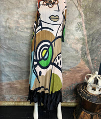 Vanite Couture Women's Picasso Mix Abstract Dress in green mocha - women's dress - view 6