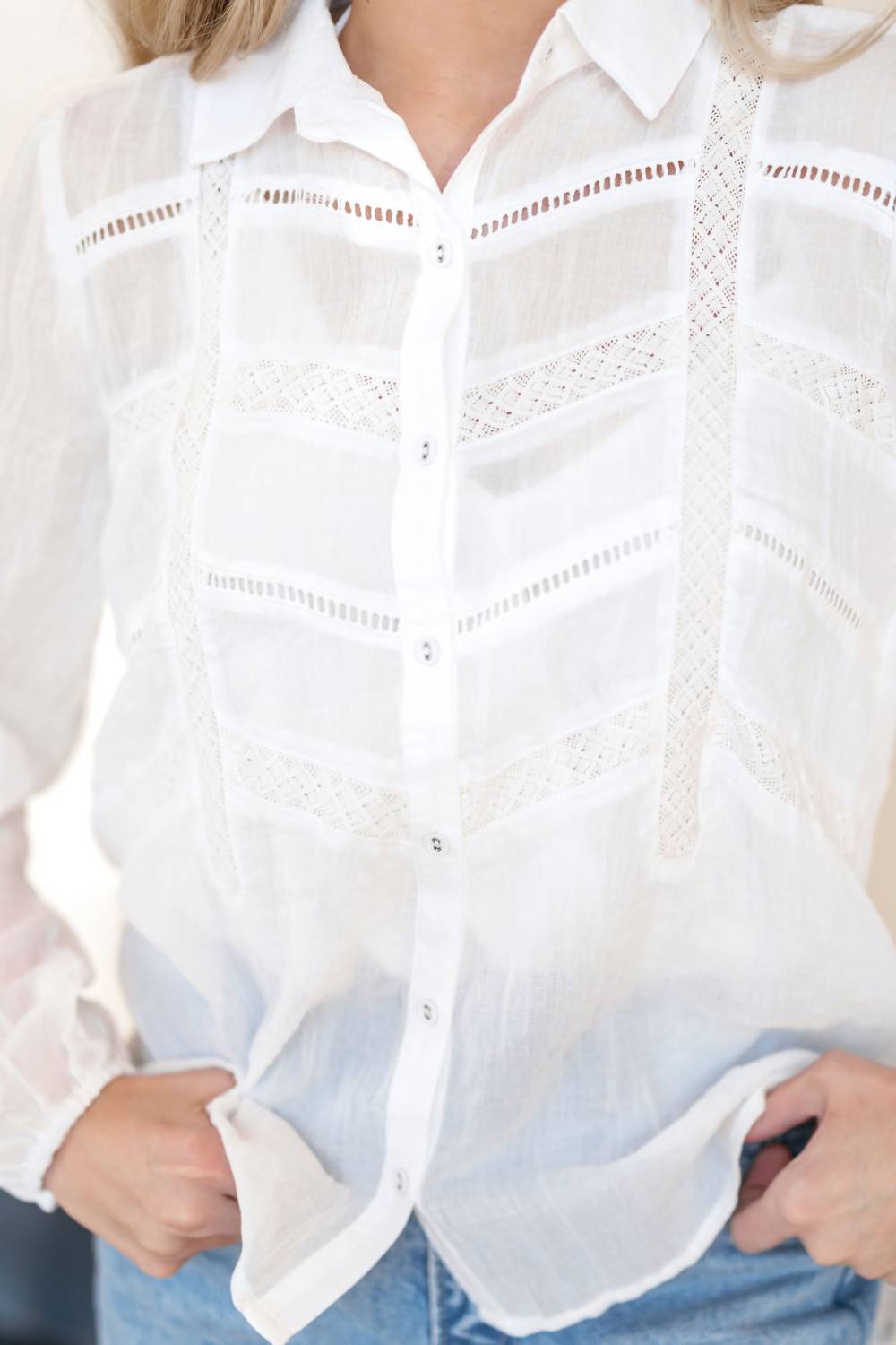 LOVESTITCH Winter Silence Top in white - women's shirt - view 4