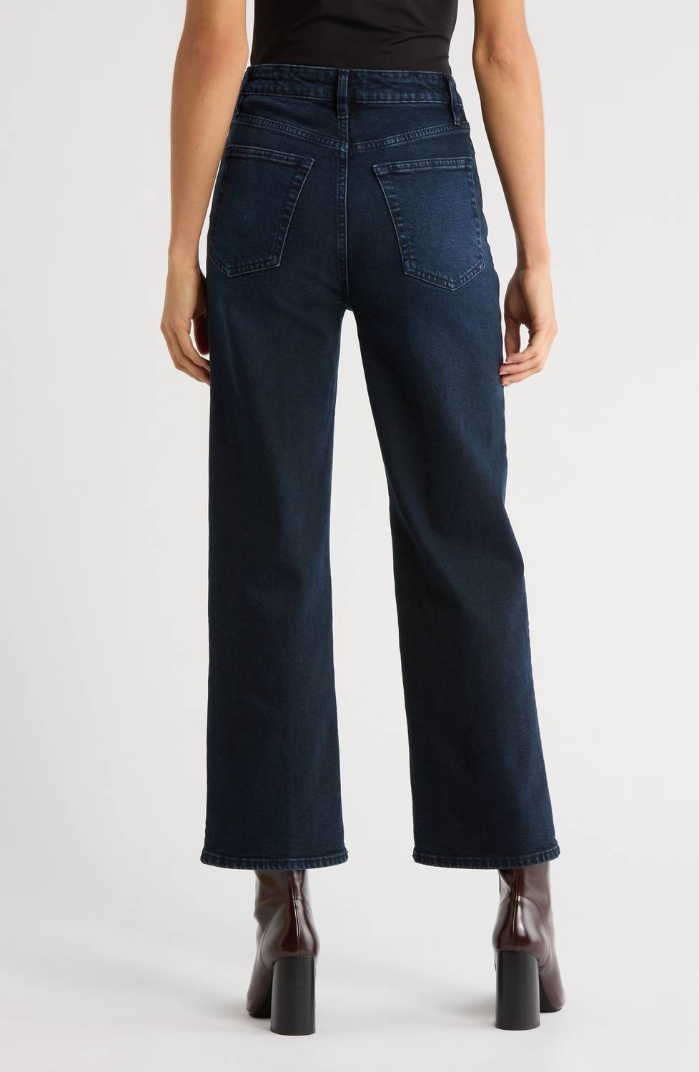 FRAME Wide High Waist Ankle Wide Leg Jeans in untold - women's jeans - alternate view