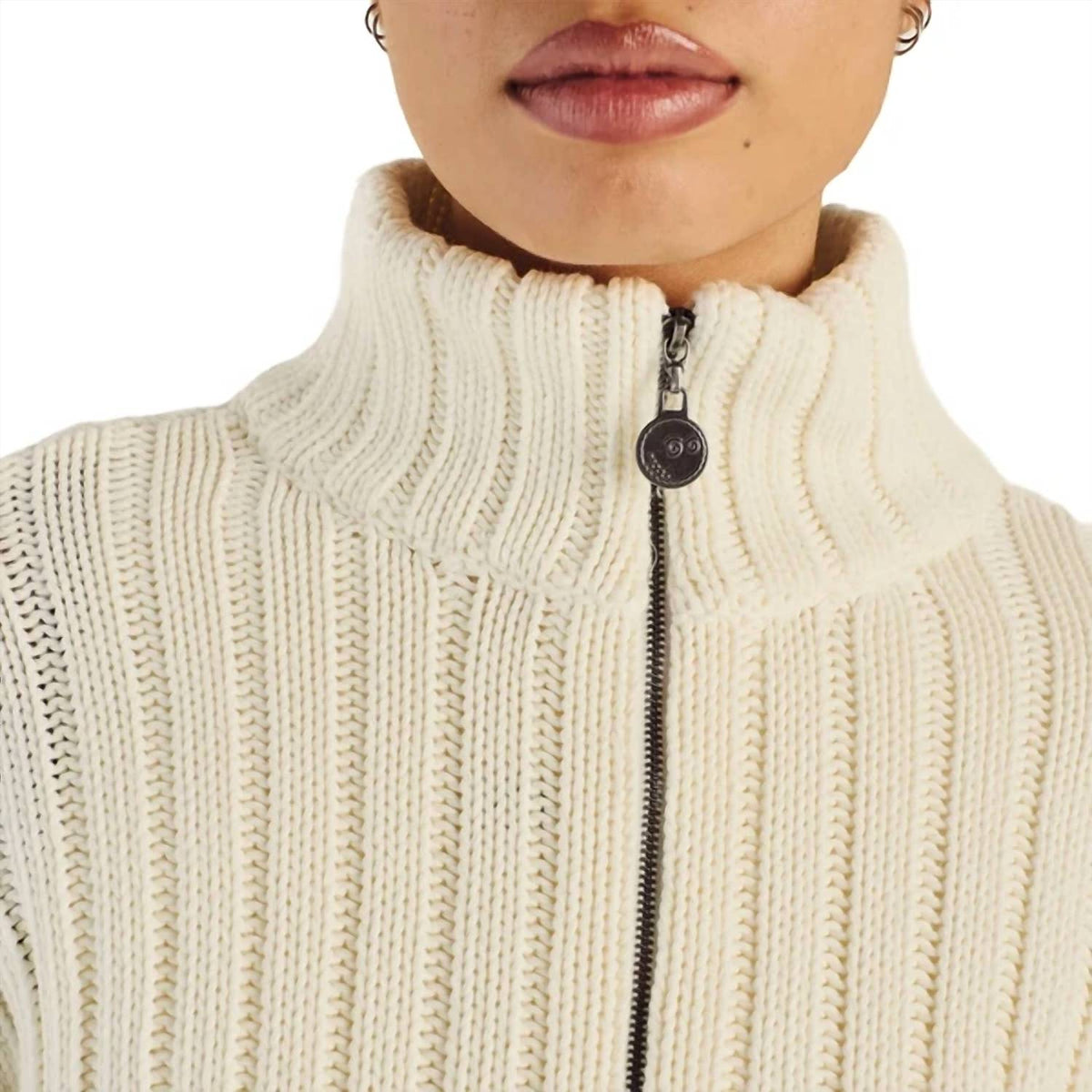 Malbon Golf - Allegra Chunky Knit Zip Up