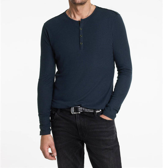 John Varvatos - Carver Henley Shirt With Velvet Trim