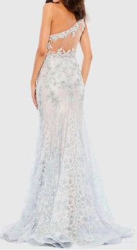 Mac Duggal - Embroidered Feathered One Shoulder Trumpet Gown