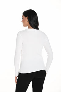 Frank Lyman - Embellished Ribbed Knit Top