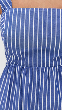 STATESIDE Poplin Stripe Dress in blue - women's dress - view 5