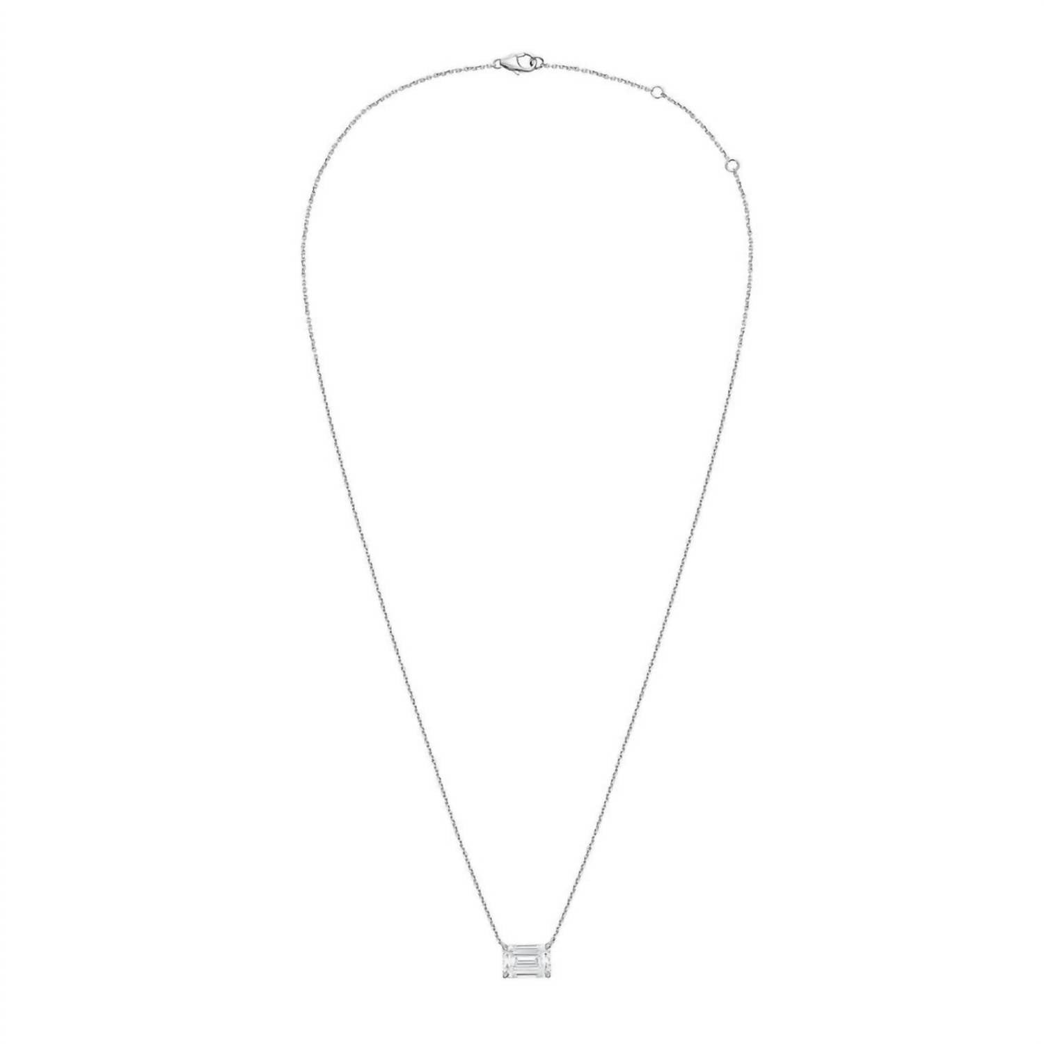 Diana M Jewels - Women's 1.00 ct Diamond Solitaire Emerald Cut Pendant - Delicate