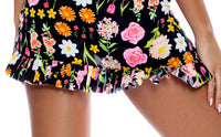 Luli Fama - Luli's Secret Garden Ruffle Sarong Mini Skirt