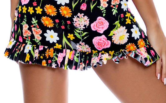 Luli Fama - Luli's Secret Garden Ruffle Sarong Mini Skirt