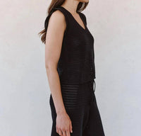 Bella Dahl - Short Sleeve V Neck Crochet Top