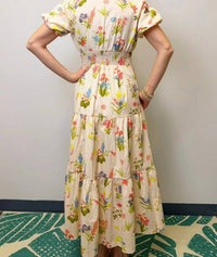 Zoe And Claire - Printed Puff Sleeve Shirt Dress
