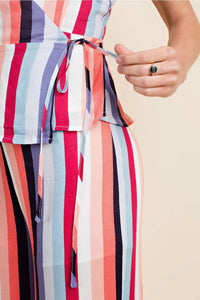 Honey Punch - Luna Striped Wrap Top