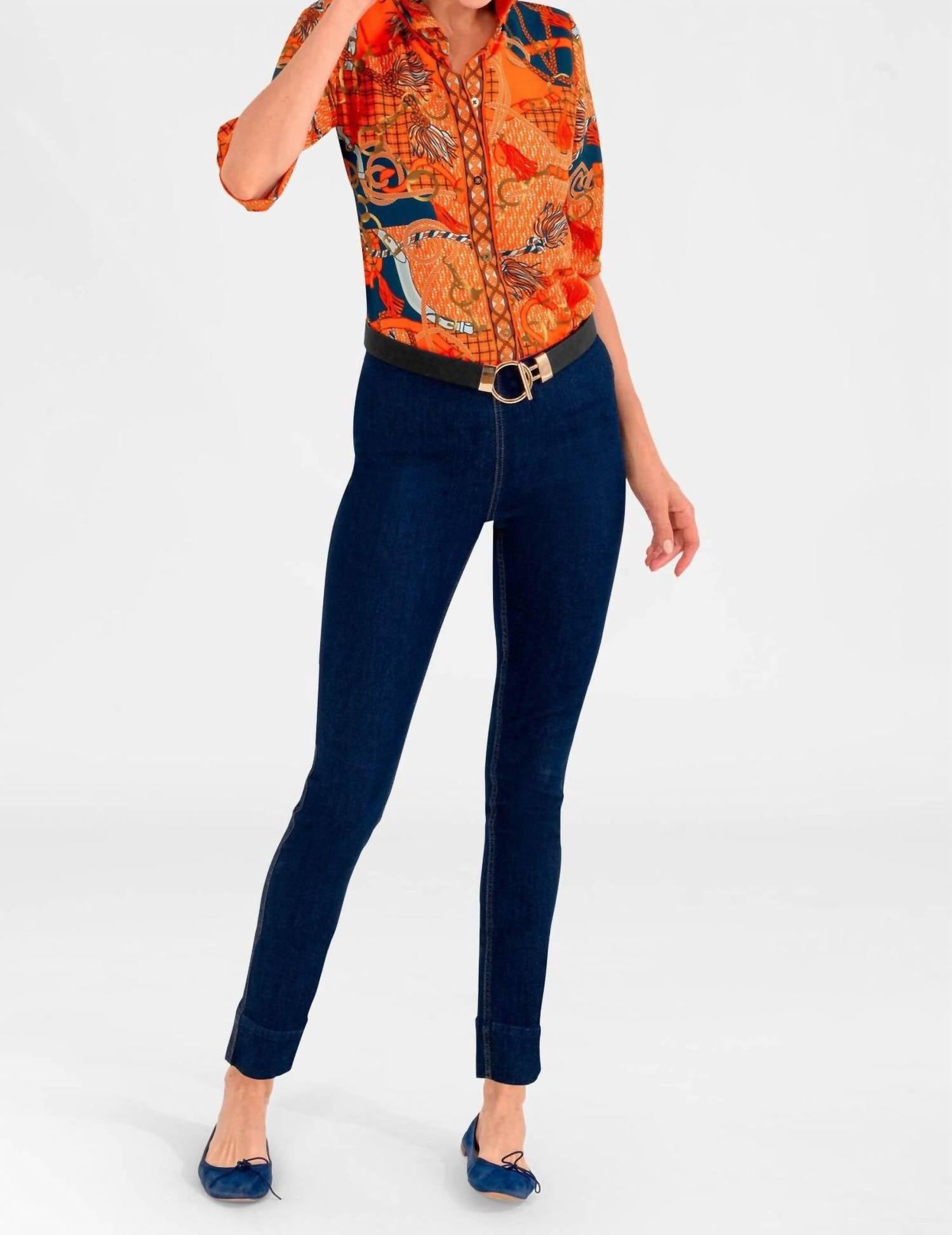 GRETCHEN SCOTT Ditto Boyfriend Shirt in orange - women's blouse