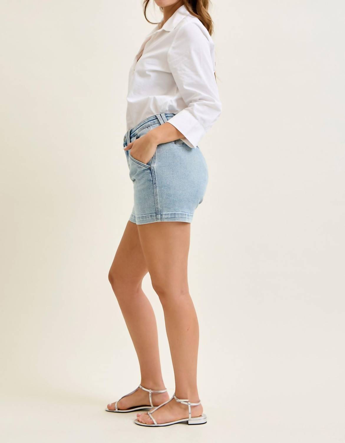Judy Blue - High Waist Trouser Denim Short