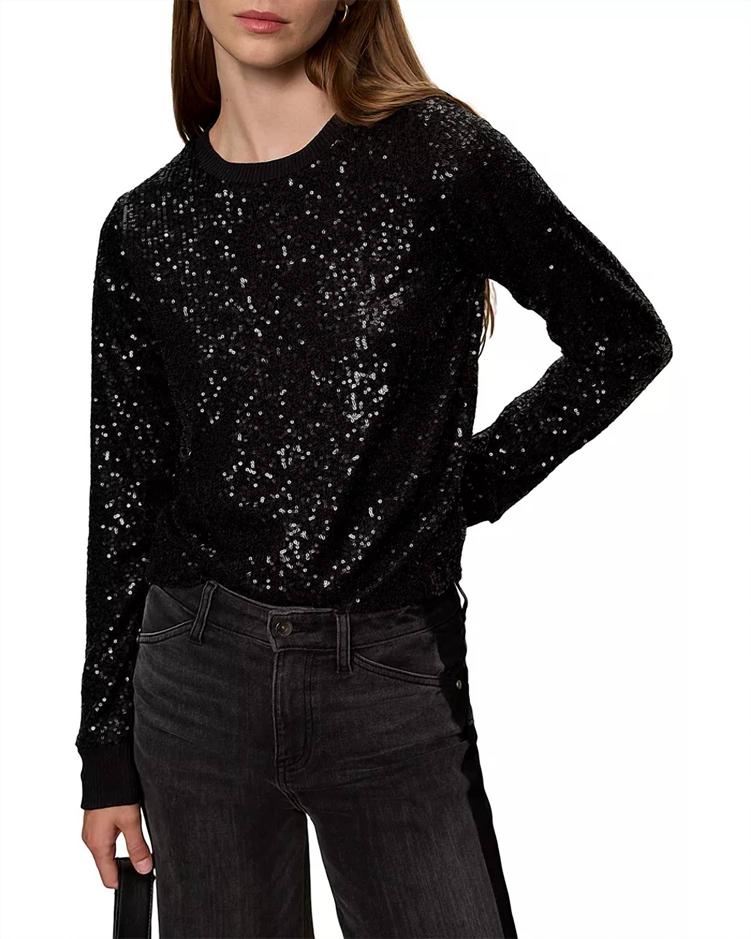 Sanctuary Sparkle Together Top in black - women's long sleeve top - view 6