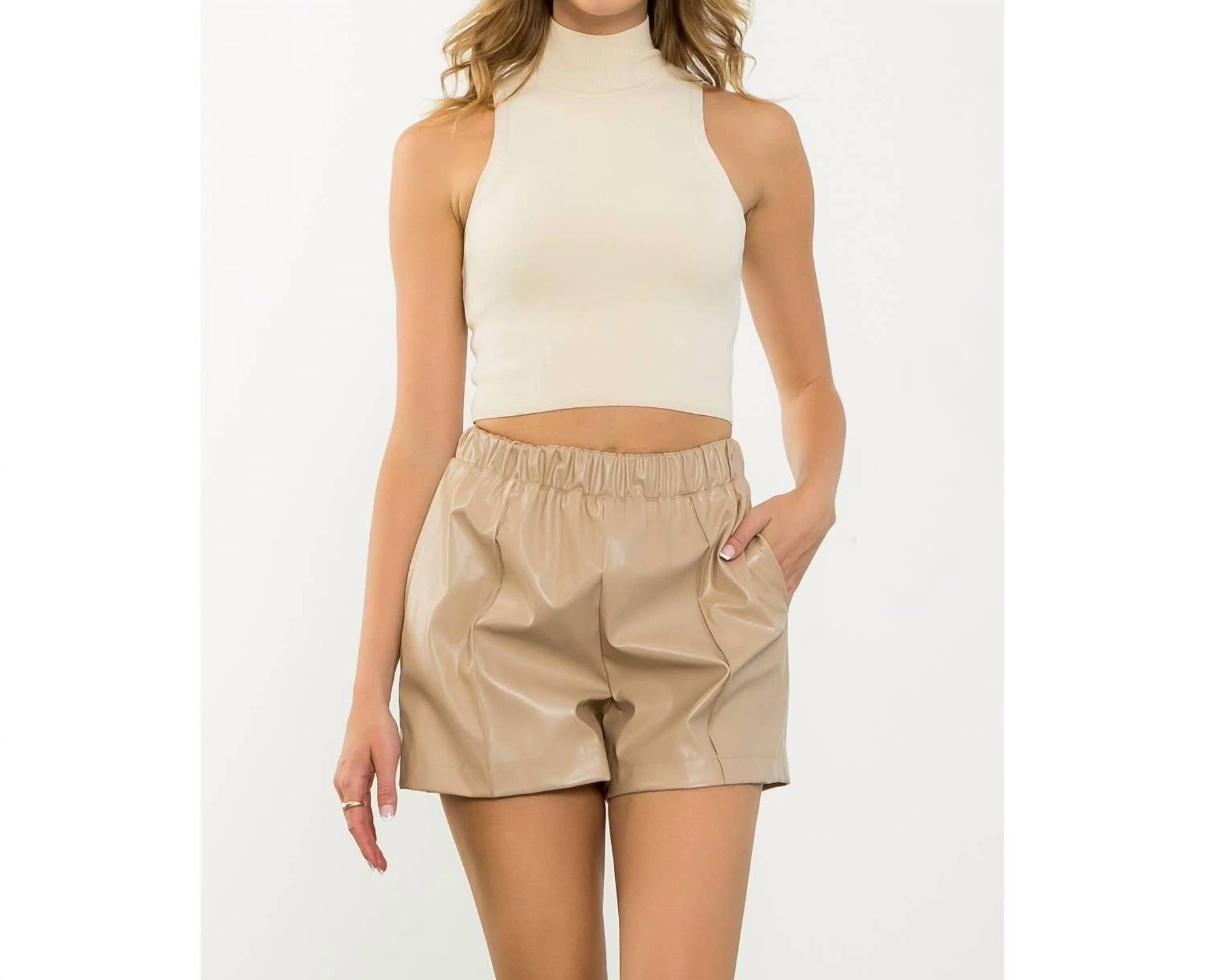 Thml - High Waist Leather Shorts