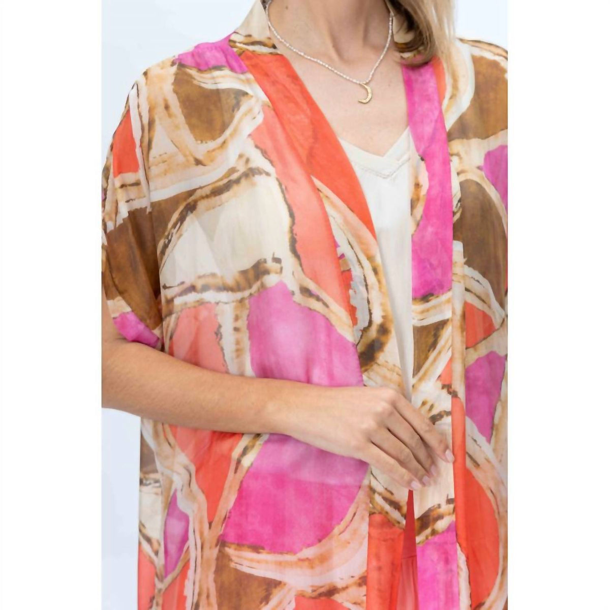 Look Mode Usa - Silk Printed Cardigan